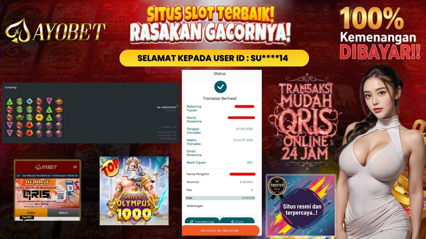 AYOBET JACKPOT SLOT GATES OF OLYMPUS 1000